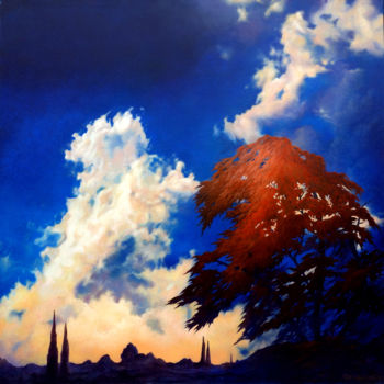 Pintura intitulada "arbre roux" por Gisiane Desabliaux, Obras de arte originais, Óleo
