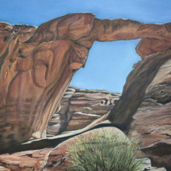 Painting titled "Le désert du Wadi R…" by Gérard Nicaud, Original Artwork, Pastel