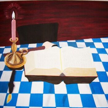 Malarstwo zatytułowany „mijn boek” autorstwa Gea Zwanink, Oryginalna praca, Olej