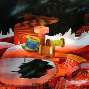 Картина под названием "Stairs to Heaven" - Marta Goebel-Pietrasz, Подлинное произведение искусства