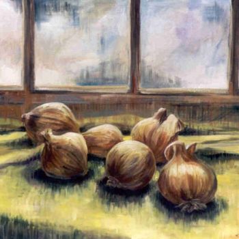 Painting titled "Yellow Onions" by Marta Goebel-Pietrasz, Original Artwork