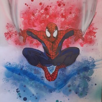 Peinture intitulée "Spider man" par Gecko, Œuvre d'art originale, Bombe aérosol