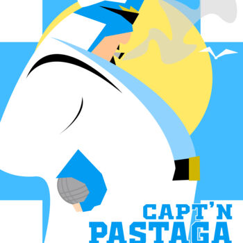 Digitale Kunst getiteld "CAPT'N PASTAGA Le p…" door Geckoo, Origineel Kunstwerk, 2D Digital Work