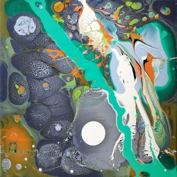 Painting titled "Arborescence" by Sylvie Gedda, Original Artwork, Pigments