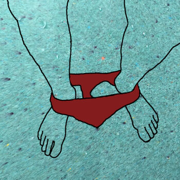 Arte digital titulada "Red Underpants" por Gee Shepherd, Obra de arte original, Trabajo Digital 2D