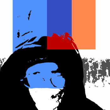 Arts numériques intitulée "Blue And Orange Obl…" par Gee Shepherd, Œuvre d'art originale, Travail numérique 2D