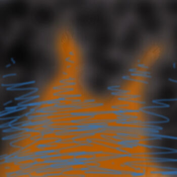 Digital Arts titled "Orange Nude" by Gee Shepherd, Original Artwork, Digital Painting