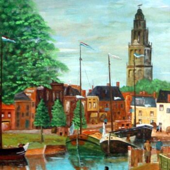 Painting titled "Groningen2" by Geert Winkel, Original Artwork, Oil