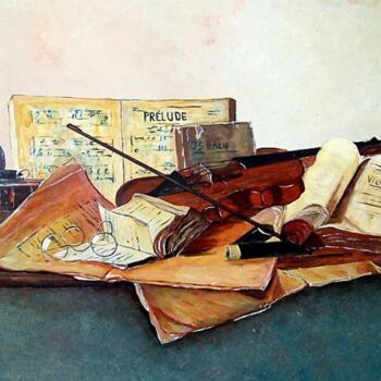 Painting titled "Muziek" by Geert Winkel, Original Artwork, Oil