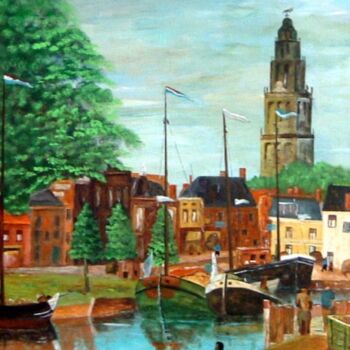 Painting titled "Groningen2" by Geert Winkel, Original Artwork, Oil