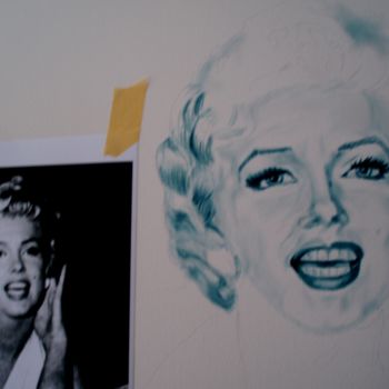 Schilderij getiteld "Marlyn Monroe" door Geert Coucke, Origineel Kunstwerk, Olie