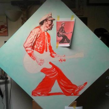 Schilderij getiteld "Chuck Berry in Prog…" door Geert Coucke, Origineel Kunstwerk