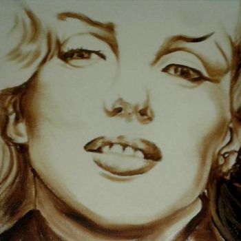 Pintura intitulada "Marilyn M." por Geert Coucke, Obras de arte originais, Óleo