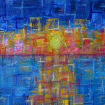 Peinture intitulée "coucher de soleil" par Gège Salliahc, Œuvre d'art originale, Acrylique