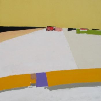 Painting titled "chemin jaune" by Gege Royan, Original Artwork
