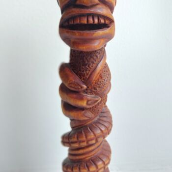 Sculpture titled "Shaitan" by Geil John, Original Artwork, Wood