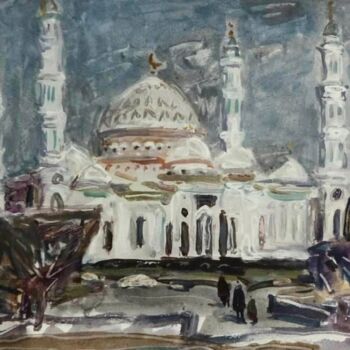 图画 标题为“Мечеть Хазрет-Султан” 由Геймран Баймуханов, 原创艺术品, 丙烯