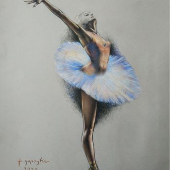 Disegno intitolato "Балерина" da Gela Philauri, Opera d'arte originale, Pastello