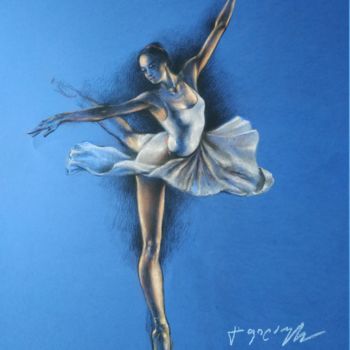 Dessin intitulée "Танцовщица" par Gela Philauri, Œuvre d'art originale, Pastel