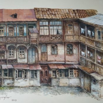 Zeichnungen mit dem Titel "Старый дом - Тбилис…" von Gela Philauri, Original-Kunstwerk, Aquarell