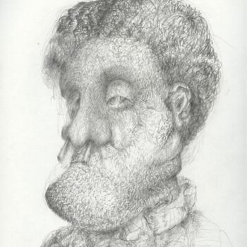 Drawing titled "Retrato de nadie" by Geller Darío Hernández Nieves, Original Artwork, Pencil