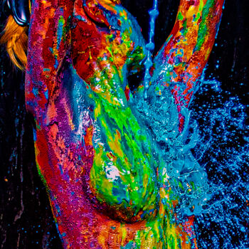 Photography titled "Splashes of blue" by Gelu Stanculescu, Original Artwork, Digital Photography