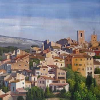 Painting titled "Village de Biot, Fr…" by Gemma Andrews, Original Artwork