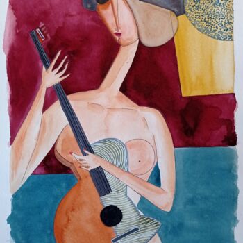 "Playing #1" başlıklı Tablo Gemma Serra Prat tarafından, Orijinal sanat, Suluboya