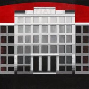 Painting titled "Il Lingotto" by Harris Richard, Original Artwork, Oil