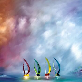 Pittura intitolato "Sailing" da Gena Genadyj, Opera d'arte originale, Acrilico