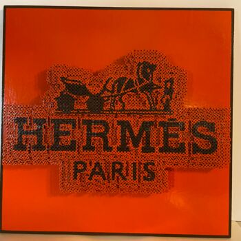 Γλυπτική με τίτλο "3D Hermes Paris Box…" από Genedieve, Αυθεντικά έργα τέχνης, Μέταλλα