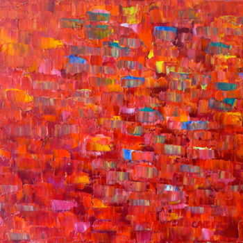Painting titled "ROUGE !" by Geneviève Baud Caizergues, Original Artwork, Oil