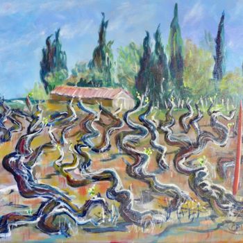 Painting titled "Saint bauzille de M…" by Geneviève Baud Caizergues, Original Artwork, Oil