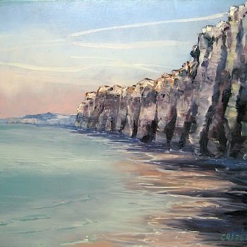 Painting titled "Falaises" by Geneviève Baud Caizergues, Original Artwork