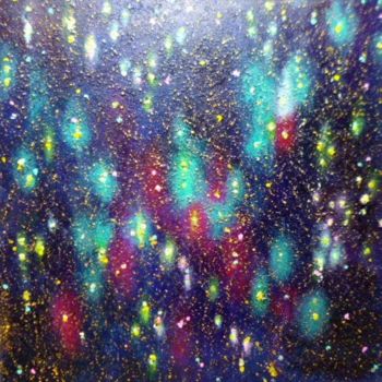 Pintura titulada "NEBULEUSE 14" por Geneviève Baud Caizergues, Obra de arte original