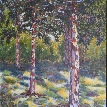 Painting titled "Promenade en forêt" by Bg, Original Artwork, Acrylic
