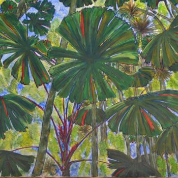 Painting titled "Plantes exotiques" by Bg, Original Artwork, Acrylic