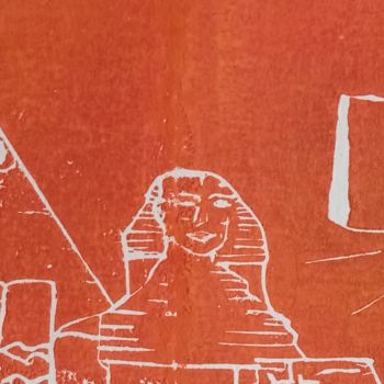 Printmaking titled "Egypte mystérieuse…" by Genevieve Fraysse, Original Artwork, Linocuts