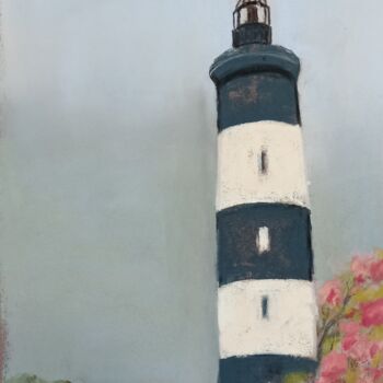 Peinture intitulée "Le phare de Chassir…" par Genevieve Fraysse, Œuvre d'art originale, Pastel