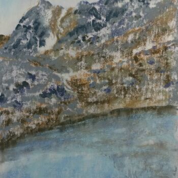 Pittura intitolato "Le Lac de la Montag…" da Genevieve Fraysse, Opera d'arte originale, Pastello