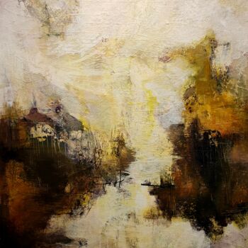 Painting titled "Passages" by Geneviève Girod, Original Artwork, Acrylic Mounted on Wood Stretcher frame