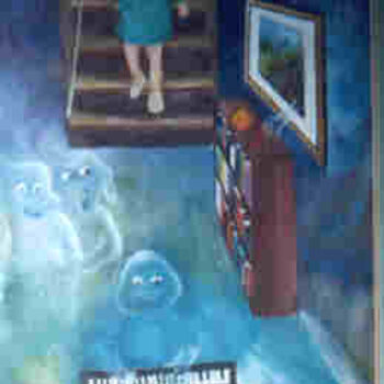 Painting titled "Les fantômes" by Genevieve Lépine, Original Artwork