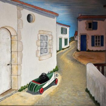 Peinture intitulée "la ruelle" par Geneviève Mounier, Œuvre d'art originale