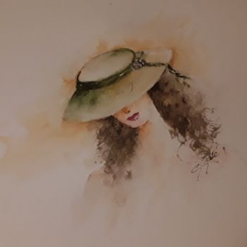 "pudeur" başlıklı Tablo Geneviève Gaté tarafından, Orijinal sanat, Suluboya