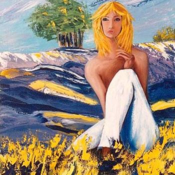 Peinture intitulée "73  Belle des champs" par Geneviève Lagarde, Œuvre d'art originale, Huile