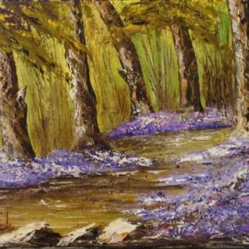 Painting titled "251  Violettes des…" by Geneviève Lagarde, Original Artwork, Oil