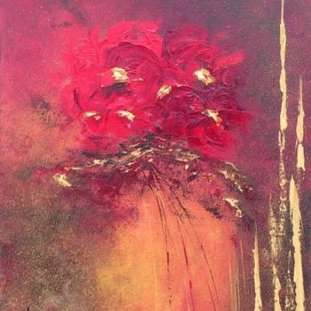 Painting titled "239  Coquelicots d'…" by Geneviève Lagarde, Original Artwork, Oil