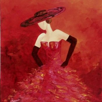 Painting titled "235  Lady flamenco" by Geneviève Lagarde, Original Artwork, Oil