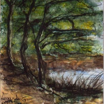Dessin intitulée "22  La forêt de la…" par Geneviève Lagarde, Œuvre d'art originale