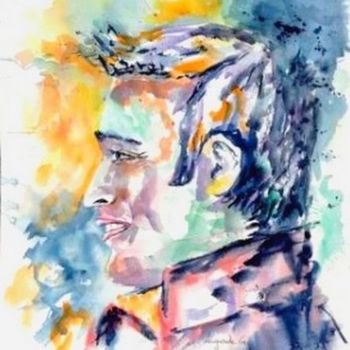 Pintura intitulada "69  Greg" por Geneviève Lagarde, Obras de arte originais, Aquarela